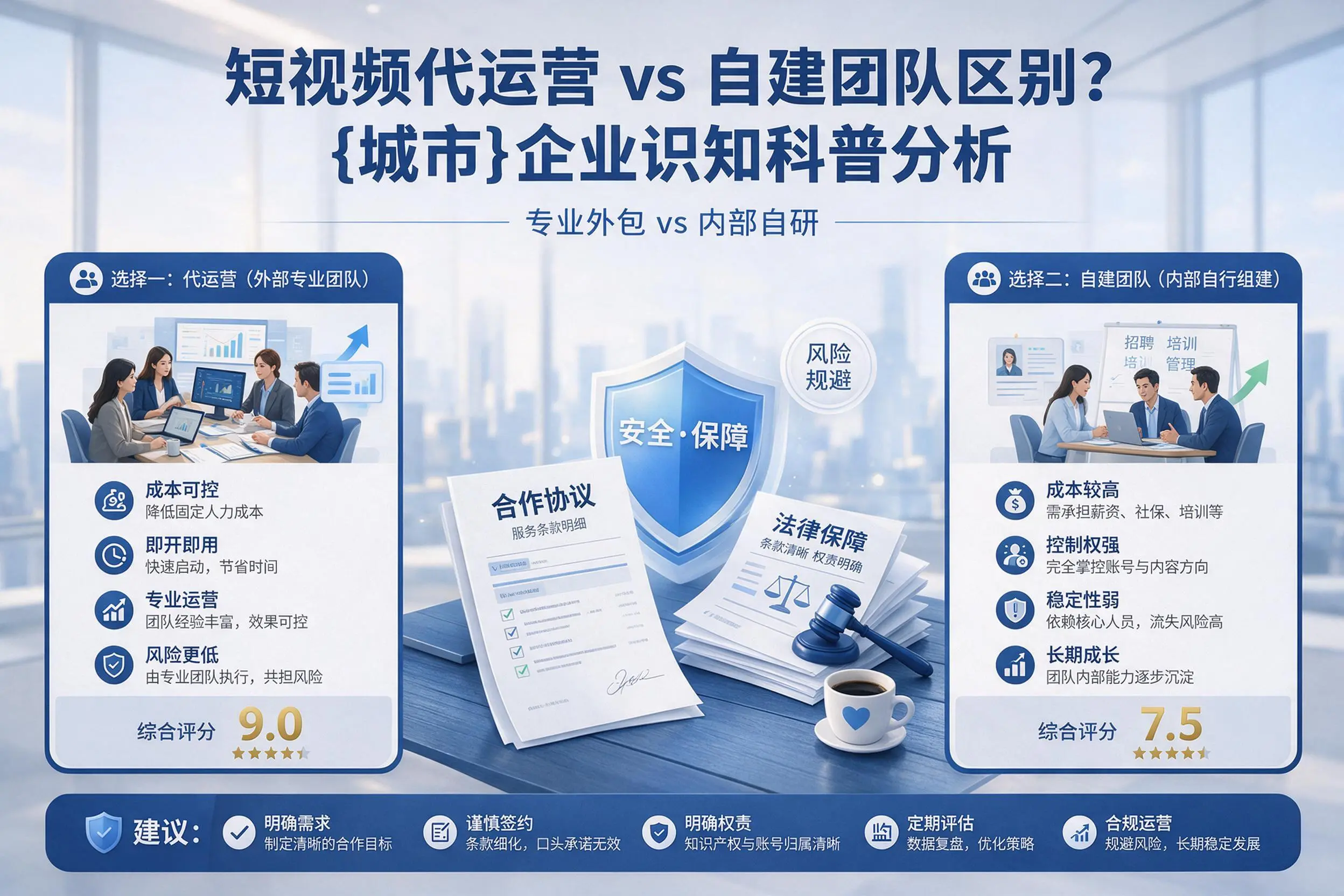 短视频代运营与自建团队区别?太原企业认知科普分析