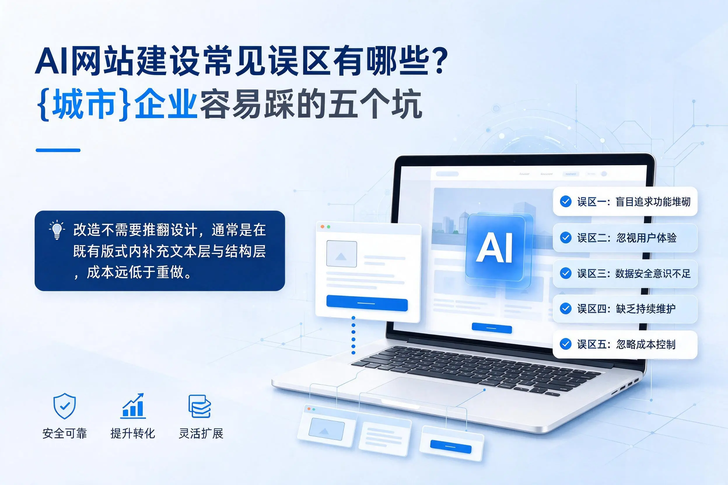 AI网站建设常见误区有哪些?太原企业容易踩的五个坑