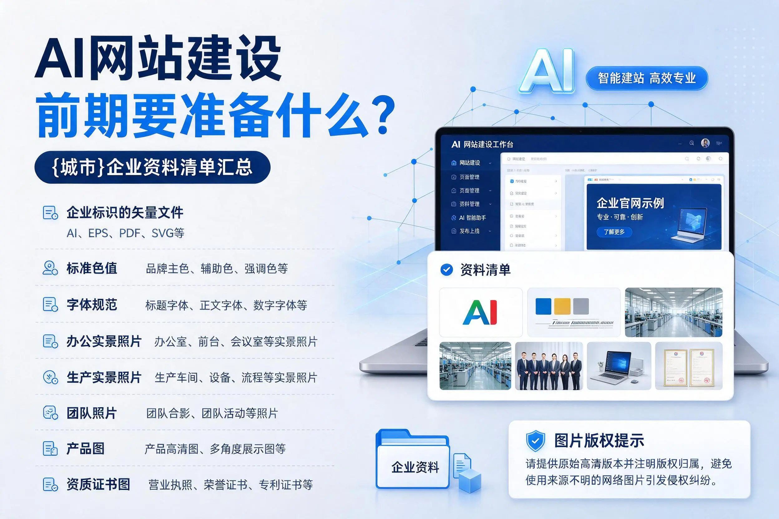 AI网站建设前期要准备什么？太原企业资料清单汇总